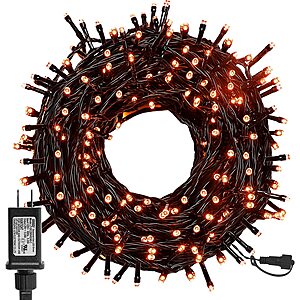 98.5' Twinkle Star 300 LED Halloween Fairy-String Plug-In Lights w/ 8 Light Modes $8