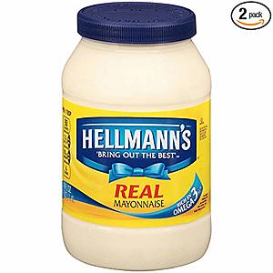 Prime Members: 2-Pack of 48oz Hellmann's Real Mayonnaise  $8.80 w/ S&S + Free Shipping