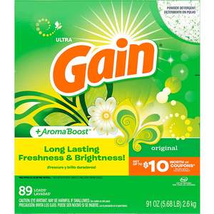 Amazon.com: Gain Powder Laundry Detergent for Regular and HE Washers, Original Scent, 91 ounces (Packaging May Vary) : Health & Household $9