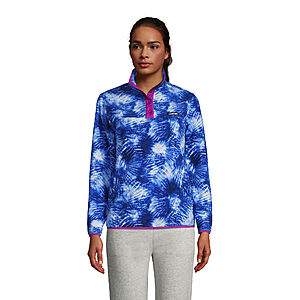 Lands' End Women's Heritage Fleece Snap Neck Pullover from $11.40 + Free Shipping