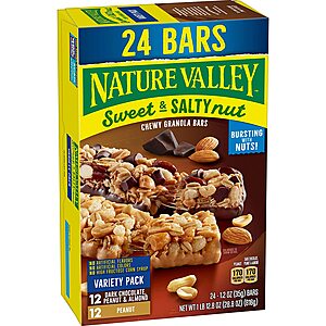 24-Count Nature Valley Granola Bars Variety Pack (Sweet & Salty) $7.05 w/ S&S + Free Shipping w/ Prime or on $25+