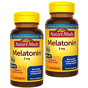 120-Count Nature Made 3 mg Melatonin Tablets 2 for $4.70 w/ Subscribe & Save