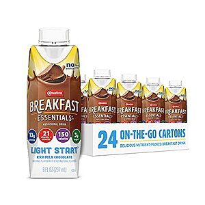 24-Count 8-Oz Carnation Breakfast Essentials Light Start Ready-to-Drink (Rich Milk Chocolate) $15.65 w/ S&S + Free Shipping w/ Prime or on $25+