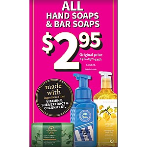 Bath & Body Works (In-Store & Online): All Hand Soap $2.95 each from 4/28 (Fri) to 4/30 (Sun) + Free Store pickup