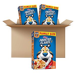 3-Pack 24-Oz Kellogg's Frosted Flakes Breakfast Cereal $9.50 w/ S&S + Free Shipping w/ Prime or on $25+