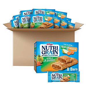 12-Pack 8-Count 1.2-Oz Nutri-Grain Soft Baked Breakfast Bars (Apple & Carrot) $21.75 ($0.22 each bar) w/ S&S + Free Shipping w/ Prime or on $35+
