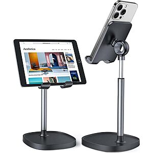 LISEN Adjustable Cell Phone Stand for Desk (Compatible w/ Phones & Tablets 4-10'') $6 + Free Shipping w/ Prime or on $35+