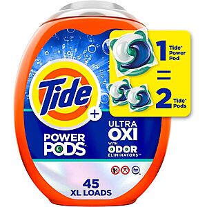 45-Count Tide POWER Pods Laundry Detergent Pacs: Ultra Oxi $10.95, Hygienic Clean $11 & More w/ S&S + Free Shipping w/ Prime or on $35+