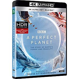 BBC Earth: Perfect Planet Narrated by David Attenborough (4K UHD + Blu-ray) $15