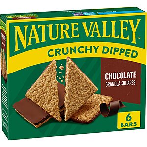 $1.99: Nature Valley Crunchy Dipped Granola Squares, Oats and Chocolate, 6 ct