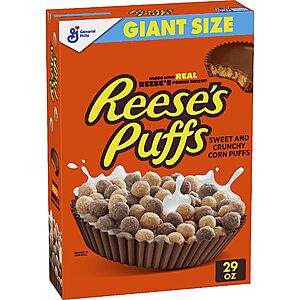 $3.74 /w S&S: Reese's Puffs Chocolatey Peanut Butter Cereal, Guardians of the Galaxy Vol. 3 Special Edition, Giant Size, 29 OZ