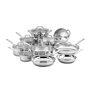 $143.99: Cuisinart 17-Piece Cookware Set, Chef's Classic Steel Collection 77-17N