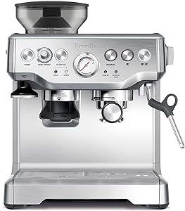 Breville Barista Express Espresso Machine, Brushed Stainless Steel, BES870XL, Large: Semi Automatic Pump Espresso Machines: Home & Kitchen $560