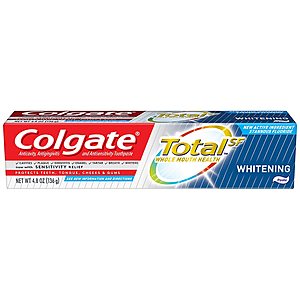 Walgreens w/in store pick up: Two Tubes Select Colgate Total Toothpastes, $4.99 after digital Q, get Five Dollars Wags Cash Back