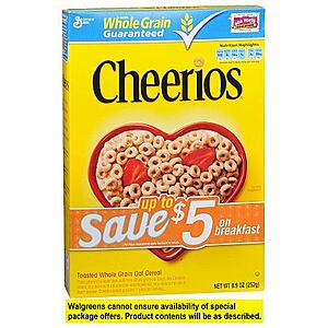 Walgreens Store Pick UP ($10 min) Two Boxes of Select General Mills Cereal, $2.98 for Two after $1/2 Digital Q