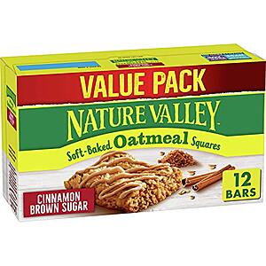 12-Count Nature Valley Soft-Baked Oatmeal Squares (Cinnamon Brown Sugar) $4.70 w/ S&S + Free Shipping w/ Prime or on orders $25+