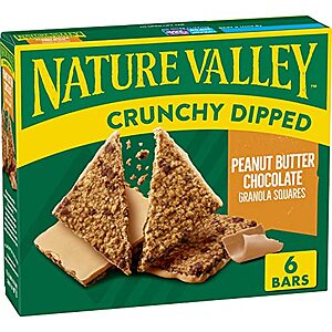 6-Count Nature Valley Crunchy Dipped Granola Squares (Peanut Butter Chocolate) $2.40 w/S&S + Free Shipping w/ Prime or on orders $25+