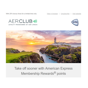 American Express Points -> Aer Lingus Avios 25% bonus