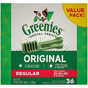 Pet Treats: B1G1 Free + Extra 40% Off: 72-Ct Greenies Dental Dog Treats  $19.40 & More w/ Repeat Delivery + Free S/H