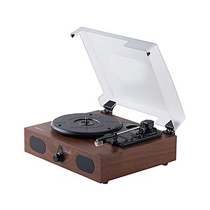 AmazonBasics Desktop Turntable Record Player with Built-in Speakers and Bluetooth $19.99