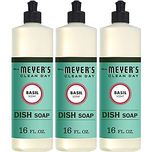 3-Pack 16-Oz Mrs. Meyer's Clean Day Liquid Dish Soap (Basil) $7.65  w/ S&S + Free S&H w/ Prime or $25+
