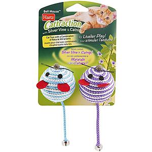 Hartz Cattraction Silver Vine & Catnip Cat Toys (Bell Mouse) $1.75 w/ S&S + Free S&H w/ Prime or $25+