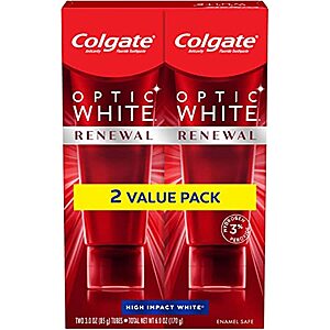 2-Pack 6-Oz Colgate Optic Renewal Teeth Whitening Toothpaste with Fluoride (High Impact White) $5.65