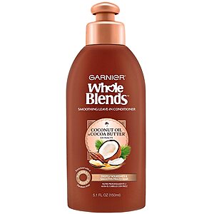 5.1-Oz Garnier Whole Blends Leave-In Conditioner (Coconut) $3 & More w/ S&S + Free S&H w/ Prime or $25+