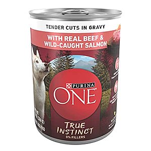 12-Pack 13-Oz Purina ONE True Instinct Tender Cuts Wet Dog Food (Beef & Salmon) $11.65 + Free S&H on $49+