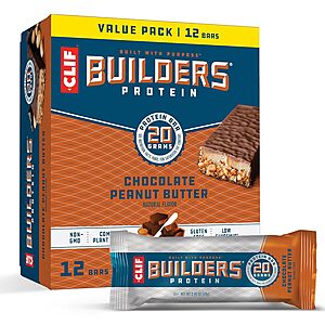 *BACK* 12-Pack 2.4-Oz CLIF Builders Protein Bars (Chocolate Peanut Butter) $10.35 w/ S&S + Free Shipping w/ Prime or on $35+