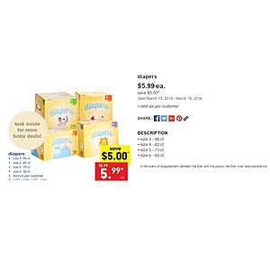 LIDL Diapers $5.99 per Large Box in Store possible YMMV