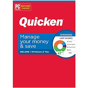 1-Year Quicken Finance Subscription (PC/Mac Physical): Premier $46.80, Deluxe $31.20 + Free Shipping