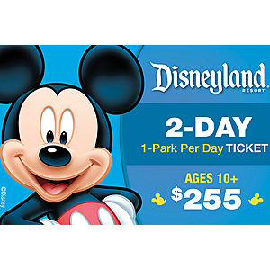 Disneyland Resort 2 day ticket, ages 10+, $229.50, 3-Day Park Hopper Ticket Ages 10+ $351, with code DISNEYLAND2021, Kroger Gift Cards