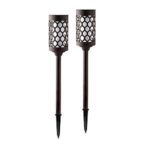 Sam's Club Members : Member's Mark 2-Piece LED Solar Pathway Torch Lights, Oil-Rubbed Bronze, $9.98