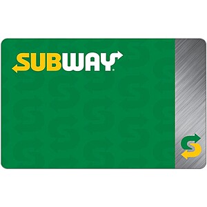 $25 Subway Gift Card for $20, Paypal