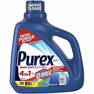 128-Oz Purex Liquid Laundry Detergent Plus Clorox2 (Original Fresh) $5.09 w/ S&S + Free Shipping w/ Prime or on orders over $25