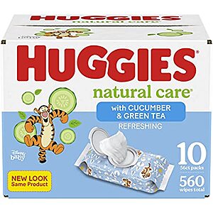 560-Count Huggies Natural Care Refreshing Baby Wipes (Cucumber/Green Tea) $11.45 w/ Subscribe & Save