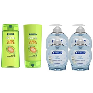 Select 2-Ct Garnier Fructis Shampoo/Conditioner w/ 4-Ct 7.5oz Softsoap Hand Soap $6.55 + Free Curbside Pickup