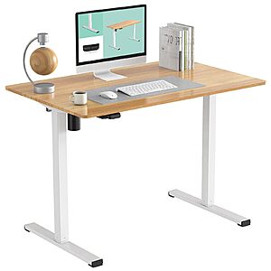 48" x 24" Flexispot Whole-Piece Electric Standing Desk (White Frame + Maple Top) $106.79 + Free Shipping