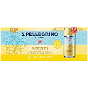 24-Ct 11.15-oz S.Pellegrino Essenza Flavored Mineral Water: Lemon & Lemon Zest (or) Dark Morello Cherry & Pomegranate $12.6