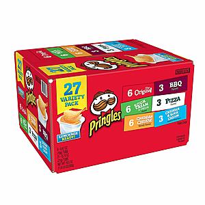 27-Pack 19.5oz Pringles Snack Stacks Potato Crisps Chips, Flavored Variety Pack $5.84 w/ S&S + Free s/h