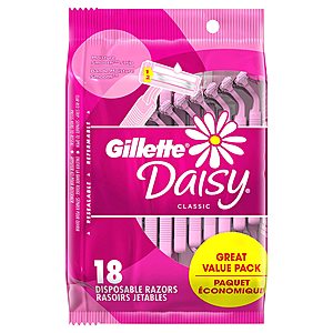 Gillette Daisy Women’s Disposable Razor: 18-Ct $7.29 or less w/ S&S & More