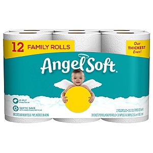 12-Pack Angel Soft Bath Tissues Family Rolls $3.60 & More + Free Store Pickup Walgreens