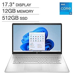 HP 17.3" Laptop - 12th Intel Core i5-1235U - 1080p - Windows 11 - $499 plus Shipping & Handling: $14.99*