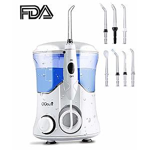 Water Dental Flosser for Teeth Clean Portable, with 7 Multifunctional Tips Electric Oral Irrigator, 600ml Capacity 10 Pressure Countertop For Family & Home Use $21.49 @ Amazon