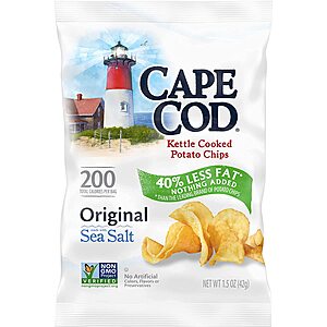 Cape Cod Potato Chips, Less Fat Original Kettle Cooked Chips, 1.5 Oz (Pack of 56) (YMMV) $25.7