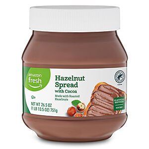 26.5oz Amazon Fresh Hazelnut Spread with Cocoa $3.49