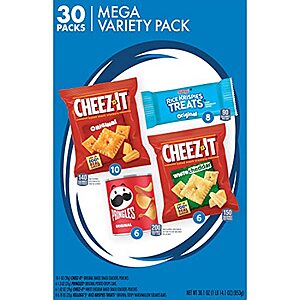 30-Pack 1-Oz Kellogg's Mega Variety Pack (Cheez-It, Pringles, Rice Krispies) $9.66 w/ S&S + Free Shipping w/ Prime or $25+