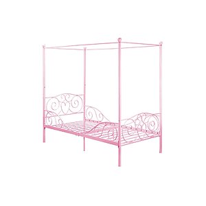 DHP Metal Canopy Kids Platform Bed w/ Four Post Design - Twin (Pink) $89 + Free Shipping