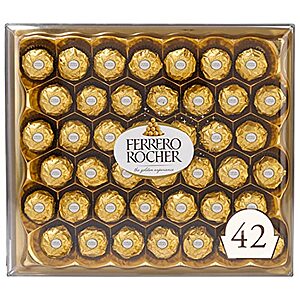 Ferrero Rocher Premium Gourmet Milk Chocolate Hazelnut, Individually Wrapped Candy for Gifting, A Great Easter Gift, 42 Count~$13.73 @ Amazon~Free Prime Shipping!